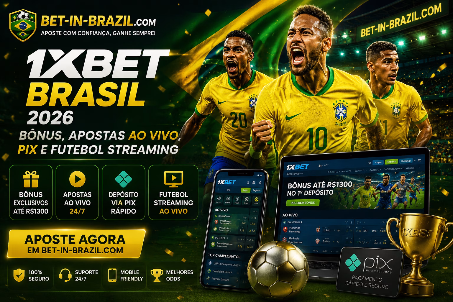 1xBet Brasil 2026 Bônus, Apostas Ao Vivo, Pix e Guia Completo