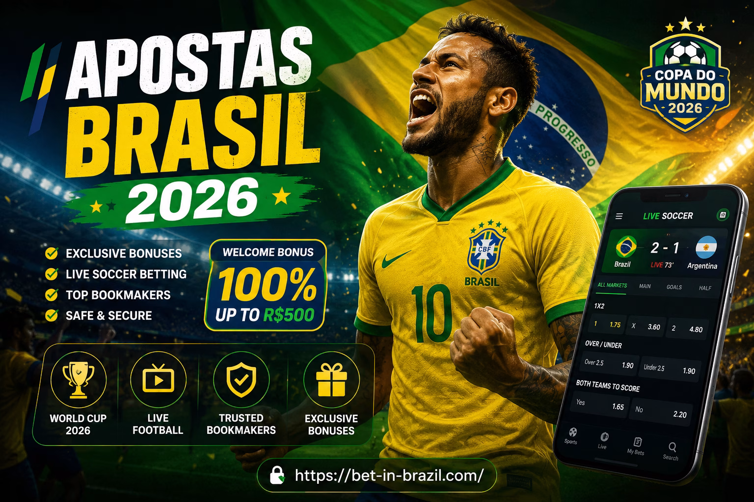 🇧🇷 Apostas Brasil 2026 Bônus, Futebol ao Vivo, Casas de Apostas & Copa do Mundo
